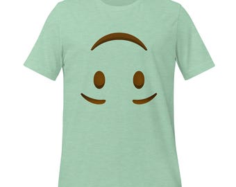 Upside Down Smiling Face Emoji T-Shirt | Silly & Fun | Bella + Canvas Tee | Trendy Graphic Tee