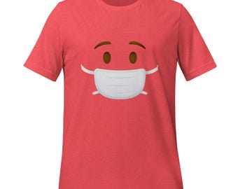 Face With Medical Mask Emoji T-Shirt | Stay Safe & Stylish | Bella + Canvas Tee | Trendy Graphic Tee