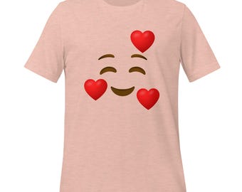 In-Love Emoji T-Shirt | Heart Eyes | Loving Emoji Graphic Tee | Soft & Cozy | Many Colors
