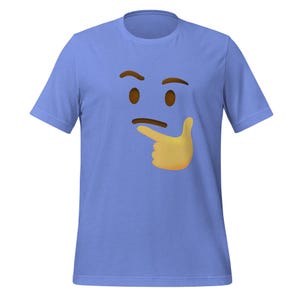 title: Thinking Emoji T-Shirt | Pondering & Thoughtful | Bella + Canvas Tee | Trendy Graphic Tee