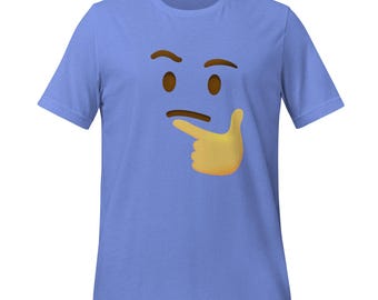 title: Thinking Emoji T-Shirt | Pondering & Thoughtful | Bella + Canvas Tee | Trendy Graphic Tee