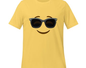 Cool Sunglasses Emoji T-Shirt |  Cool Vibes | Bella + Canvas Tee | Trendy Graphic Tee |