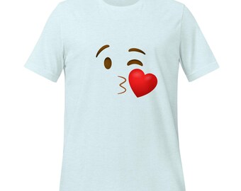 Kissing Face Emoji T-Shirt | Sending Love | Express Yourself | Bella + Canvas Tee | Trendy Graphic Tee