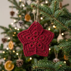 Crochet Christmas star pattern PDF easy hanging ornament