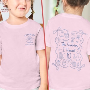 Custom The Summer I Turned Birthday Shirt, Birthday Party Shirt, 10th 20th 30th Birthday Gift For Her, Beach 30th Birthday Gifts, Team Gift