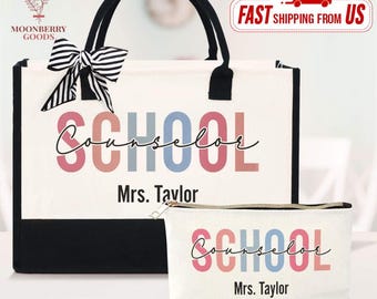 School Counselor Tote Bag, School Psychologist Gift, Custom School Office Staff Gift, School Secretary Gift, School Register Gift, Counselor
