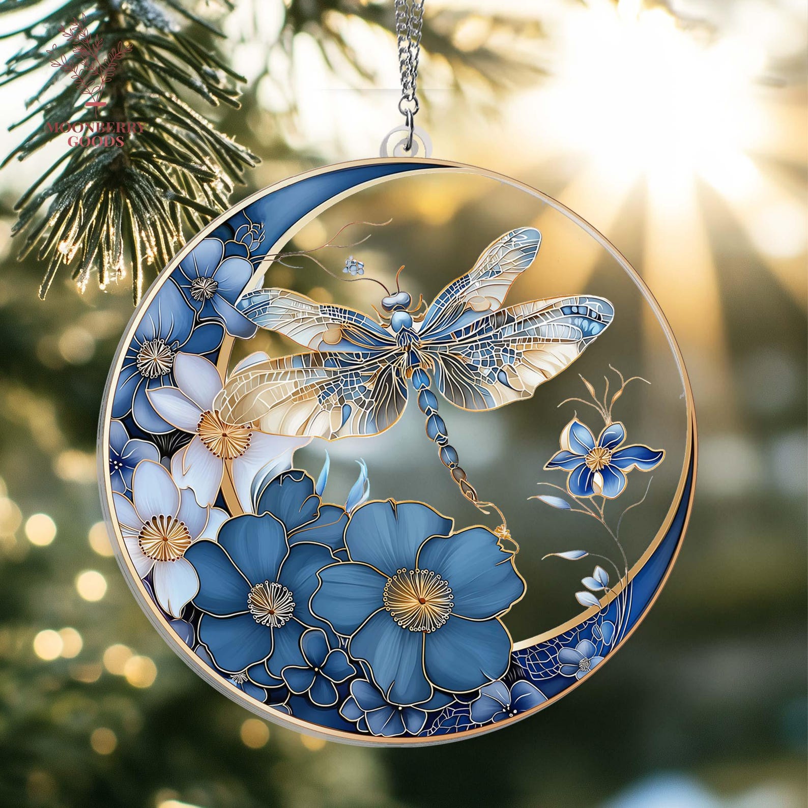 Dragonfly Memory Moon Acrylic Suncatcher, Dragonfly Suncatcher Window ...
