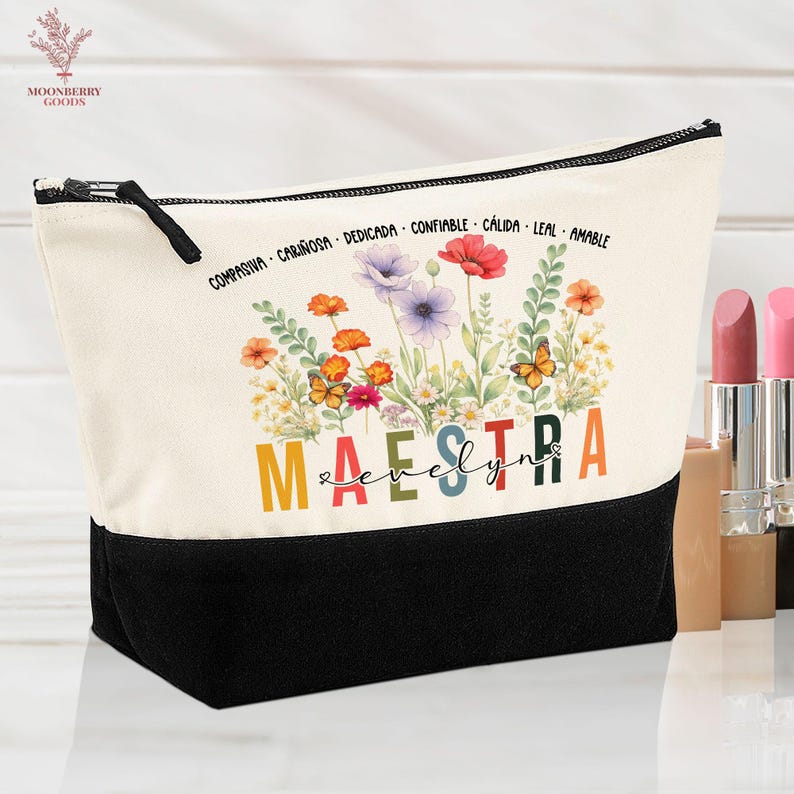 Personalized Spanish Teacher Maestra Bilingual Tote Bag, Tote Bag for ...