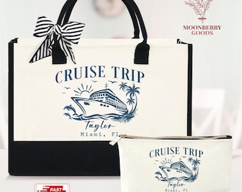 Custom Cruise Trip Tote Bag, Girls Trip Tote, Holiday Gift for Her, Family Cruise Tote Bag, Travel Tote Bag, Cruise Travel Bag, Cruise Squad