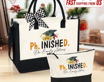 Personalized Ph.d Graduation Tote Bag, Doctorate Graduate Gift, New Phd Gift, Phd Grad Gift Tote, Phd Student Definition, PHD Christmas Gift
