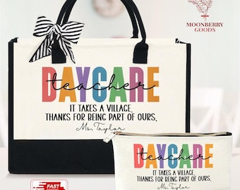 Daycare Teacher Tote Bag, Apreciation Gifts For Teacher, Daycare Teacher Thank You Gift, Teachers Gift, Gift For Teacher, Gift For Daycare