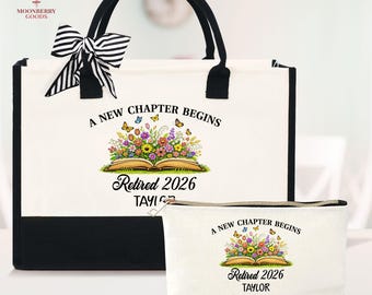 Custom Retired Tote Bag, Happy Retirement Tote Bag, Retirement Gifts for Women, Officially Retired, Retirement 2026, Retirement Gifts