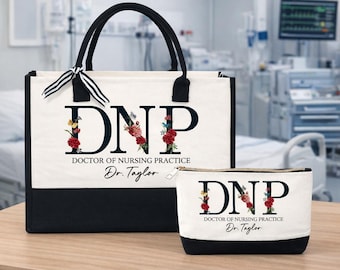 DNP Tote Bag, Doctor of Nursing Practice, Nurse Practitioner Gift, Future Nurse Dr Gift, DNP School Grad, DNP Graduation Gift, Xmas Dnp Gift