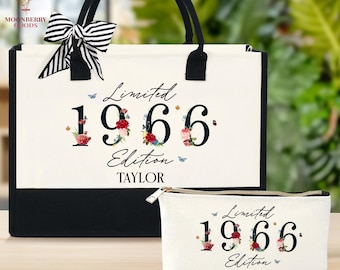 60th Birthday Tote Bag, Vintage 1966 Tote Bag, 60th Birthday Gift, 1966 Limited Edition Gift, 1966 Gifts Tote Bags For Women, Born In 1966
