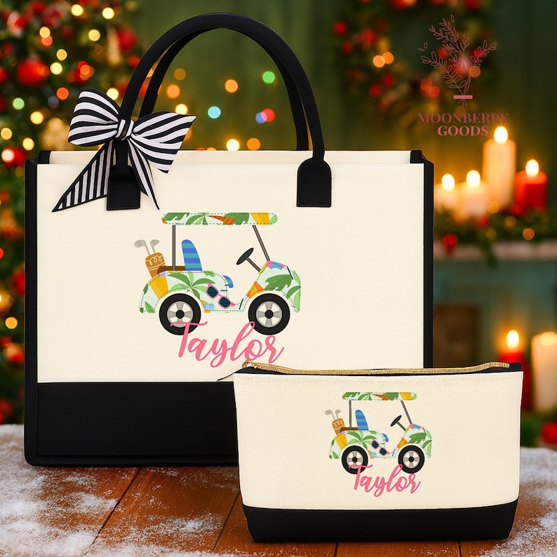 Golf Club Bag, Golf Gifts, Custom Golf Tote Bag, Golf Gift Women, Golfing Gift Ideas, Golf Tote Bag, Golf Wristlet, Christmas Golf Gift afbeelding 15