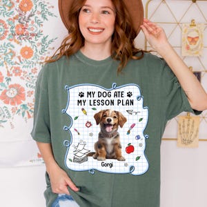 My Dog Ate My Lesson Plan Shirt, Teacher Shirt, Funny Teacher Shirt, Dog Lover Teacher Shirt,Teacher Appreciation Gift, Dog Mom Teacher Life