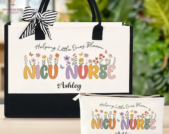 Personalized NICU Nurse Bag, Custom NICU Nurse Gift, Staff Gift Ideas, Nurse Cosmetic Bag, Nurse Appreciation, Neonatal Intensive Care Unit
