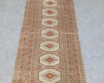 2x5 Persian Runner Small Rug Hallway Tabriz Runner Rug, 2x5 Heriz Runner, 2x5 Wool Natural rug Karajah Runner, 1.11x4.8 feet .