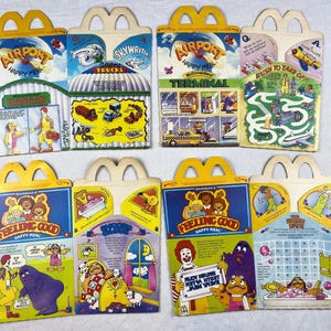 18 Vintage McDonald’s Happy Meal Boxes, Happy Meal Box, Super Mario Brothers , Snoopy, McDonald’s Collectibles, Ronald McDonald Happy Meal