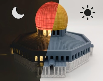 3D Printed Dome of the Rock Model: LED Islamic Architecture Night Light