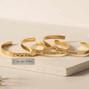Bracelet écriture manuscrite-Bijoux écriture manuscrite-Bracelet grand-mère-Bracelet pour couple-Message caché-Mémorial-Bracelets assortis pour soeur Cadeau