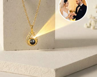 Photo necklace-Custom Locket-Heart Locket Necklace-Photo Locket-Picture Necklace-Projection necklace-Couple necklace-Memorial necklace