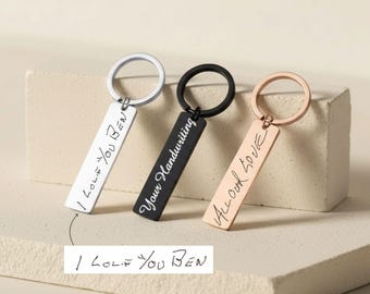 Personalized Handwriting Keychain-Handwriting Gift-Memorial Keychain-Couples Keychain-Kids handwriting keepsake-Custom handwriting-Christmas