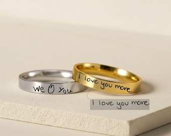 Actual handwriting ring-Best Friend Ring-Handwriting jewelry-Custom Engraved Handwriting-Handwriting Gift-Handwriting Keepsake-Memorial Ring