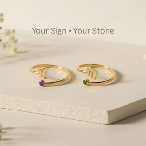 Personalized Adjustable Celestial Ring-Star Ring-Zodiac ring-Astrology ring-Personalized birthstone ring-Astronomy ring-Constellation Ring