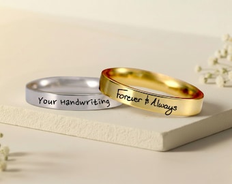 Personalized handwriting ring-Best Friend Ring-Custom Engraved Handwriting Jewelry-Handwriting Gift-Memorial Ring-Kids handwriting-Promise