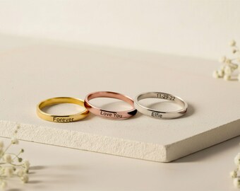 Custom name Ring-Best Friend Ring-Pinky Ring-Custom engraved Ring-Initial ring-Letter Ring-Memorial Ring-Custom Jewelry-Gigi Jewelry Gifts
