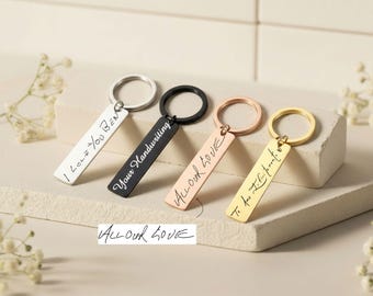 Personalized Handwriting Keychain-Handwriting Gift-Memorial Keychain-Couples Keychain-Kids handwriting keepsake-Custom handwriting-Christmas