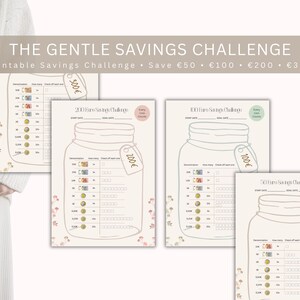 Savings Challenge Printable, Money Saving Tracker, Budget Planner, Financial Habit Tracker, Future Self Planner, Savings Goal PDF, Downloads