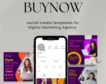 marketing Agency Marketing Template Pack, Local Marketing Success Kit for Small Business, Instagram Post Templates for Digital Marketers.