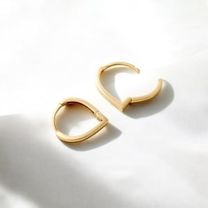 Gold Triangle Hoop Earrings In 14K, Dainty Geometric Drop Huggie Hoops, Minimalist Jewelry For Her, Beach Style Gift, Everyday Chic Earrings