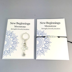 New Beginnings -  Crystal gift for New beginnings - keyring - New Home - Crystals for new job - separation - graduation - healing journey