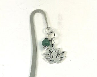 Yoga Bookmark - Lotus Pose - Meditation Pose Bookmark - Yoga INstructor Gift - Beaded Bookmark SBK048