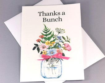 Thanks a Bunch - Teacher Thank You Card, Best Friend Thank you Mentor Thanks, Friend, Personalized Card, Appreciation Card - 3D thanks Card