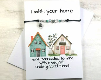 Bestie Bracelet Card | Best Friend Bracelet card | Bestie card bracelet | BFF  Bracelet  Card | I wish you lived closer Best friend Card