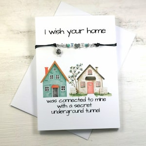 Carte Bracelet Bestie | Carte bracelet meilleur ami | Bracelet carte Bestie | Carte Bracelet meilleure amie | Carte J'aurais aimé que vous viviez plus près