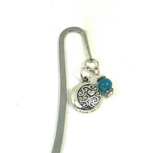 Love you to the Moon And Back Lesezeichen - Tochter Lesezeichen - Silber Metall Lesezeichen - Perlen Lesezeichen Echter Blauquarz SBK029