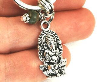Edelsteen charme sleutelhanger | Ganish God sleutelhanger charme | Lord Ganesha sleutelhanger | Edelsteen bedel sleutelhanger | Obstakels verwijderen Sleutelhanger ey134