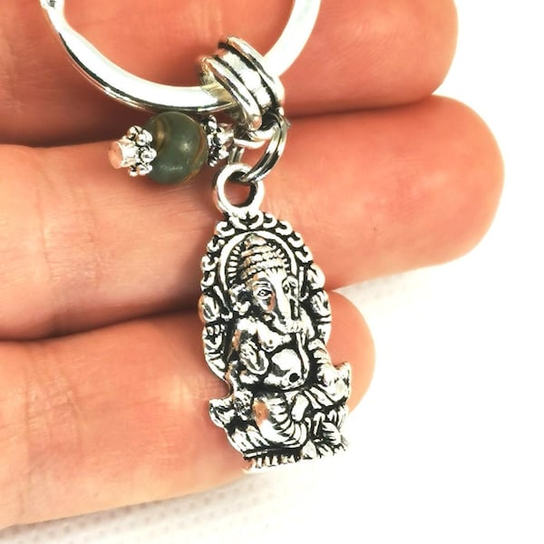 Gemstone charm key chain | Ganish God Keychain Charm | Lord Ganesha Key Ring | Gem stone Charm Keychain | Remover of obstacles Keyring ey134