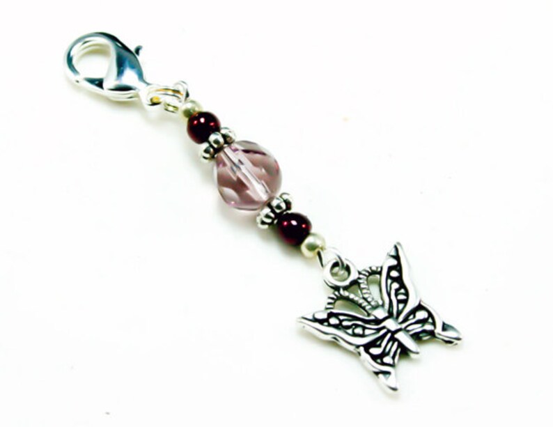 Butterfly Charm.crystal Beaded Charm. Beaded Butterfly Charm Etsy