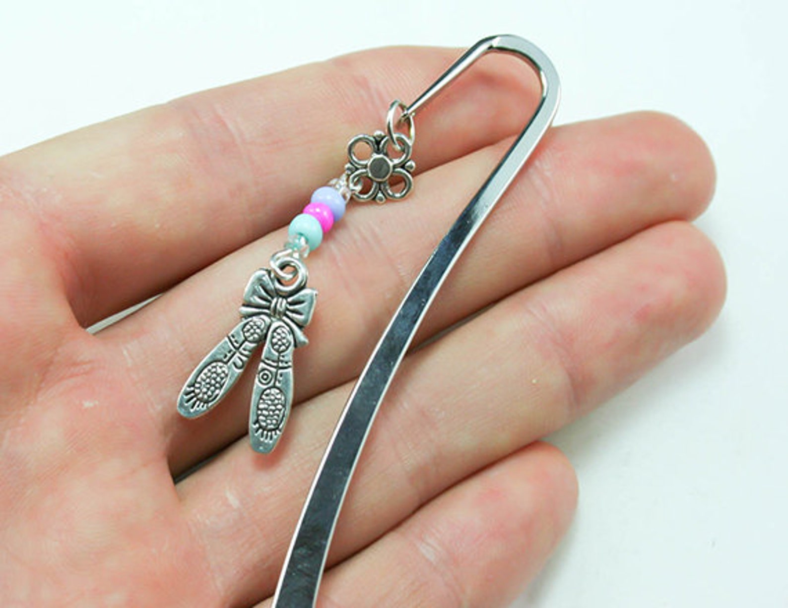 ballet shoes charm. silver bookmark for ballerinas. cute girls dance bookmark. ballet bookmark. sbk014 ballet shoes charm. silver bookmark for ballerinas. cute girls dance bookmark. ballet bookmark. sbk014