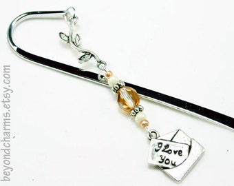 Silver Metal Bookmark, Book Lover Gift, Gift Under 5, Love Letter Bookmarker, Bookmark Gifts, Reader Gift, Reading LBK068