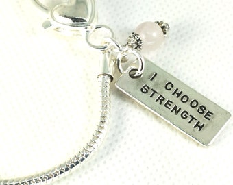 Thinking of you gift, strength bracelet, hope bracelet, inspirational bracelet, mental health, self love bracelet, survivor SCC1250