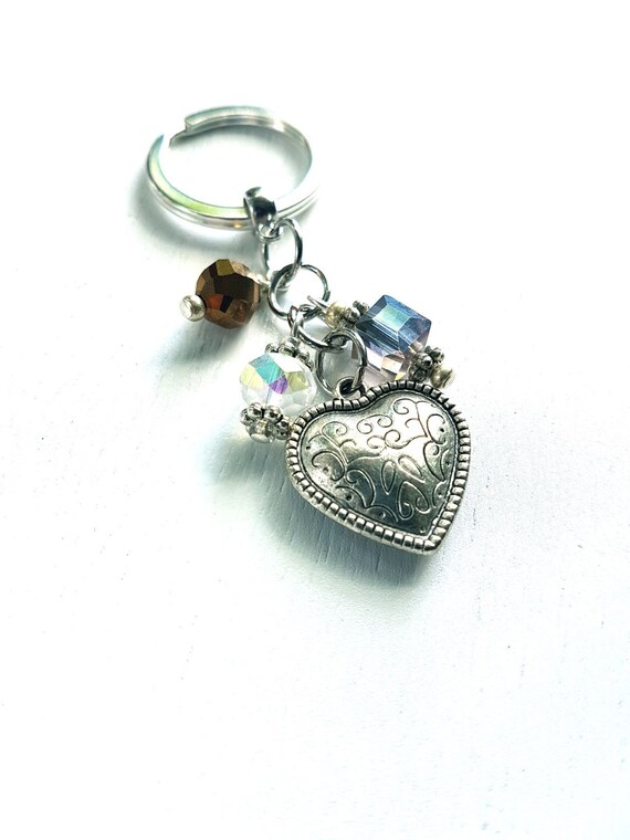 Heart Keyring Engraved Heart Keychain Mothers Love Keyring Etsy