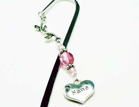 Pink Nana Bookmark. Silver Grandma Bookmark Gift. Nana Gift for Mothers ...