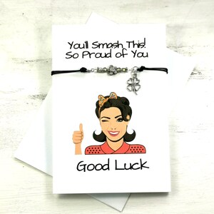 Carte bracelet porte-bonheur | Carte bracelet super fier de vous | Bracelet carte Bestie | Bracelet d'encouragement | Bracelet de voeux de bonne chance